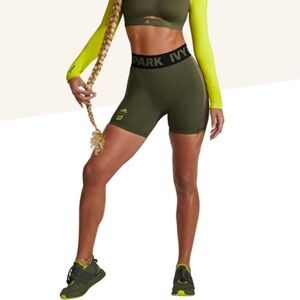 Ivy Park x Peloton Cycling Shorts Olive Green Sz S